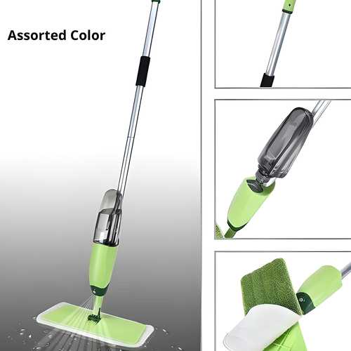 Multifunctional cleaning tool with spray and scrubber head on a gray background